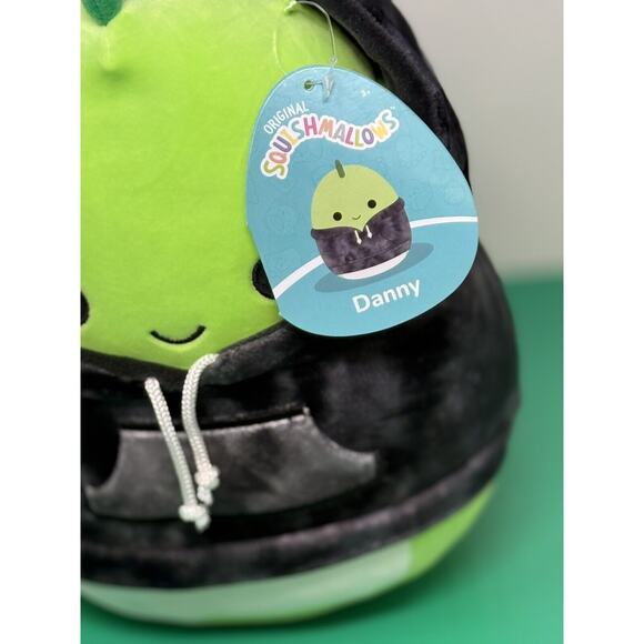 Squishmallows Hoodie Squad 8" Danny the Green Dino Plush Doll Toy - Picture 2 of 6